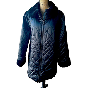 Women's Black Quilted Coat